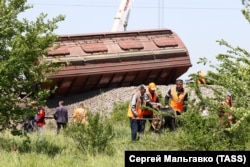 Товарний потяг на ділянці залізниці Сімферополь — Севастополь, 18 травня 2023 року