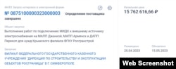 Тендер на підключення мобільних інспекційно-доглядових комплексів до зовнішнього джерела електропостачання на російських пунктах пропуску «Джанкой», «Армянськ» та «Перекоп». Скріншот російського порталу держзакупівель zakupki.gov.ru