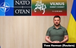 Президент Володимир Зеленський на саміті НАТО у Вільнюсі. 12 липня 2023 року