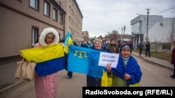 Протести проти російської окупації в Генічеську, Херсонська область, 6 березня 2022 року