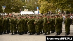 Мітинг, присвячений проводам російських військовослужбовців у Севастополі, 27 вересня 2022 року