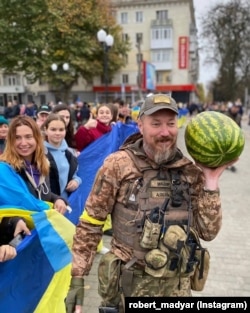 Боєць ЗСУ із позивним «Мадяр» у Херсоні, в перші дні звільнення міста