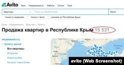 Оголошення про продаж нерухомості в Криму на російському сайті «Авіто» під час повномасштабного вторгнення Росії в Україну, 16 вересня 2022 року