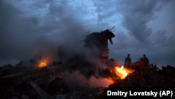 Одне з місць падіння уламків «Боїнга», 17 липня 2014 року