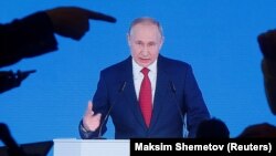 Президент Росії Володимир Путін під час виступу з посланням російському парламенту. Москва, 15 січня 2020 року