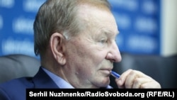 Леонід Кучма під час спільної прес-конференції трьох президентів, Київ, 8 травня 2018 року