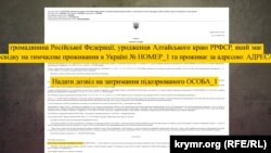 Копія ухвали про підозру та розшук громадянина Росії через порушення правил міжнародних польотів