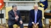 Президенты Украины и США Петр Порошенко и Дональд Трамп во время встречи в Белом доме. Вашингтон, 20 июня 2017 года