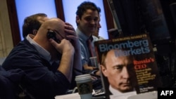 Bloomberg Markets журналының мұқабасындағы Владимир Путиннің суреті. Нью-Йорк қор биржасы, 3 наурыз 2014 жыл.