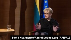 Прем’єр-міністерка Литви Інгріда Шимоніте під час запису програми «Суботнє інтерв'ю»