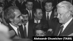 Azərbaycan prezidenti Ə.Elçibəy və Rusiya prezidenti B.Yeltsin, Moskva. 12 oktyabr 1992